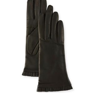 Portolano leather ruffle gloves